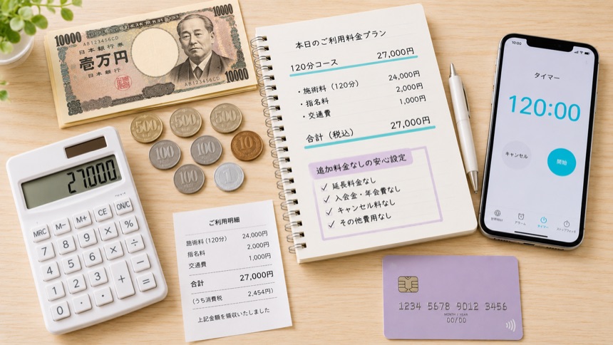 女性用風俗の料金相場と費用内訳