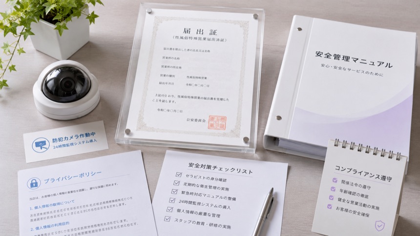 安全性 — 届出証と安全管理マニュアル
