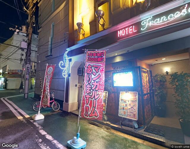 ホテル フランチェスカ 大阪梅田店 右側からの外観